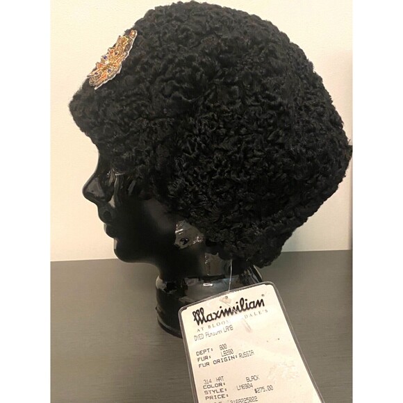 NWT PERSIAN LAMBSWOOL RUSSIAN COSSACK HAT Maximilian Bloomindale\'s Beaded Black